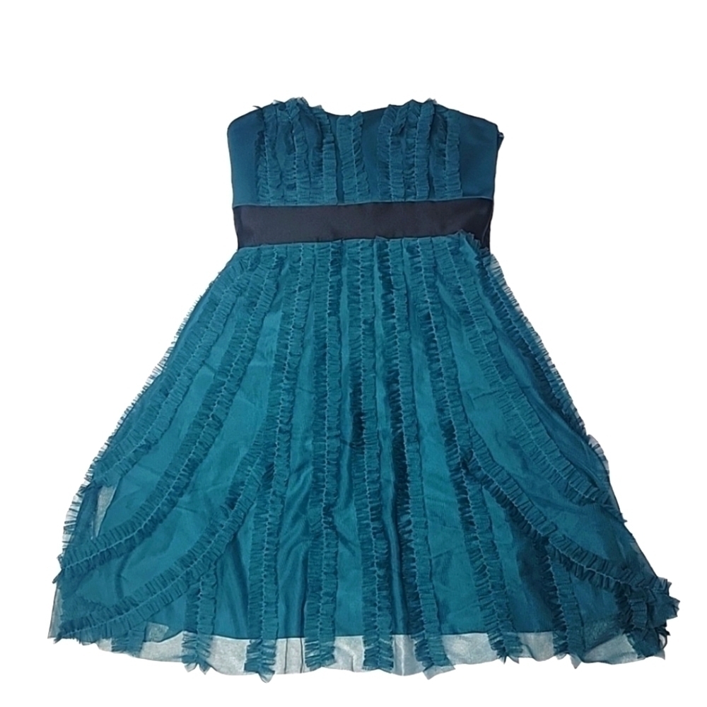 Max and Cleo Green Dress Strapless Prom wedding Cocktail Womens Juniors Size 4